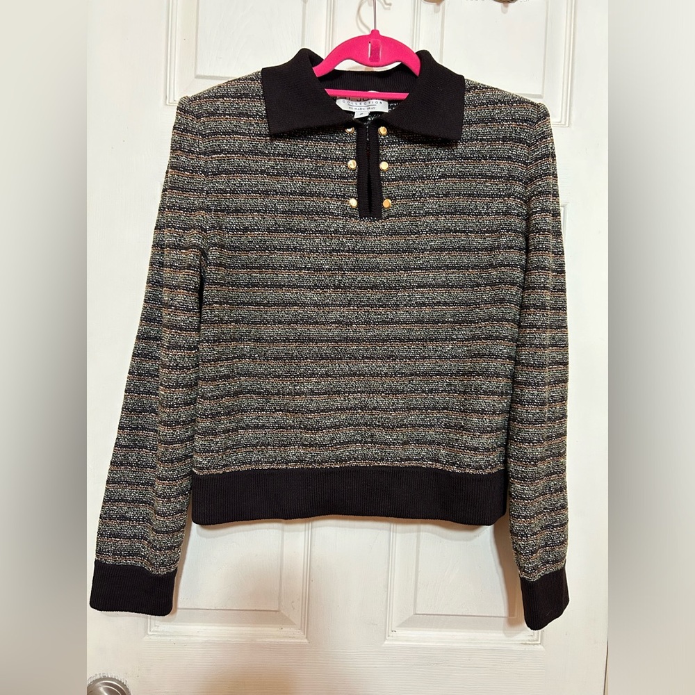 Vintage St John Collection Collared Pull Over Swe… - image 1